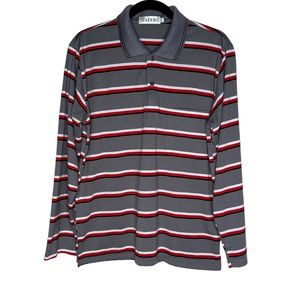 Women’s Striped Grey Long Sleeves Polo Shirt 18/20